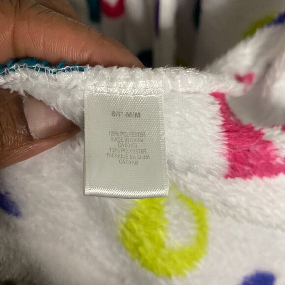 Request Women's White Polka Dot Fleece Hooded Robes - Picture 6 of 8